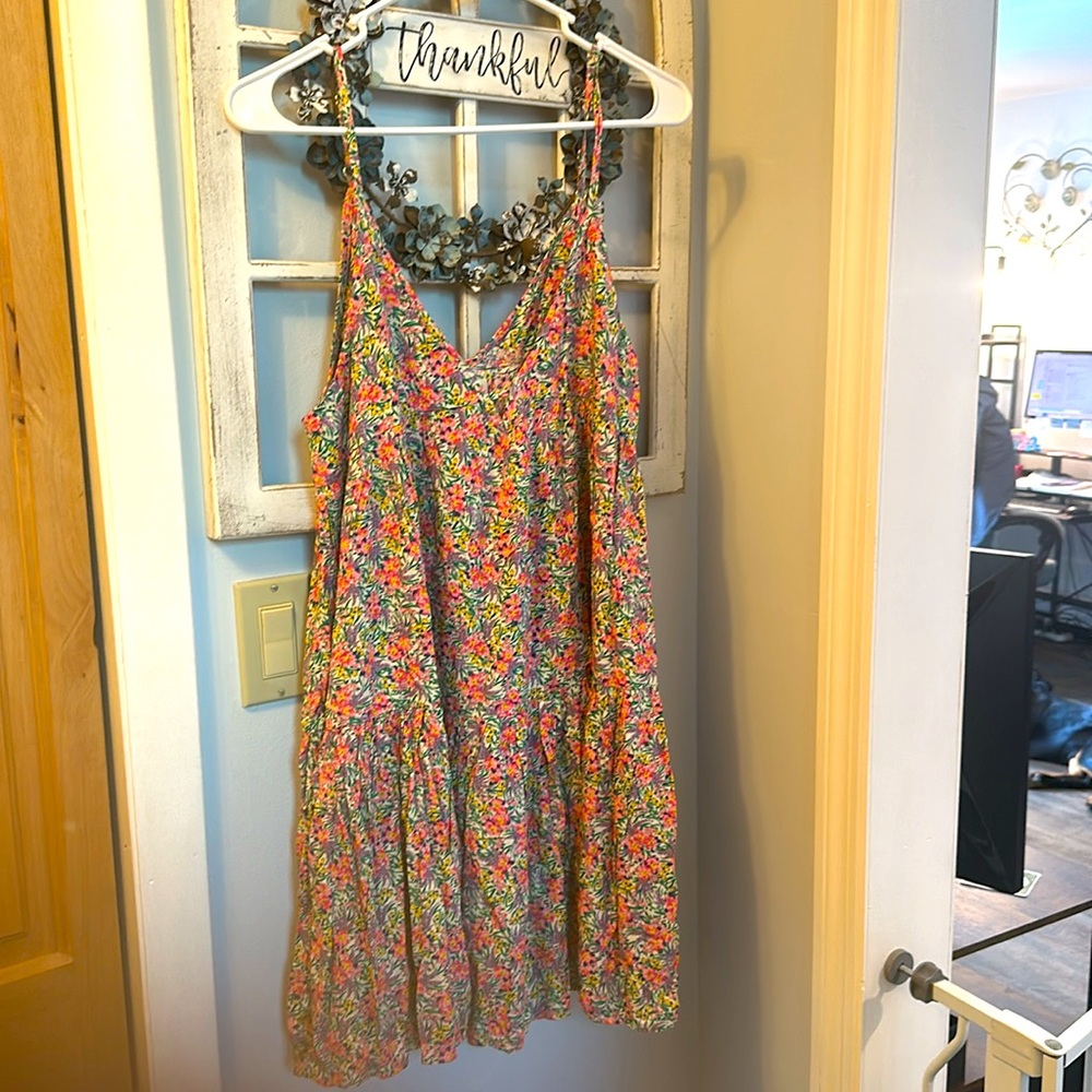 NATURAL LIFE BOHO RILEY MINI DRESS IN NEON DITSY FLORAL MEDIUM NWT! Sold out!